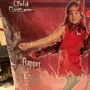 Kids flapper red dress costume
